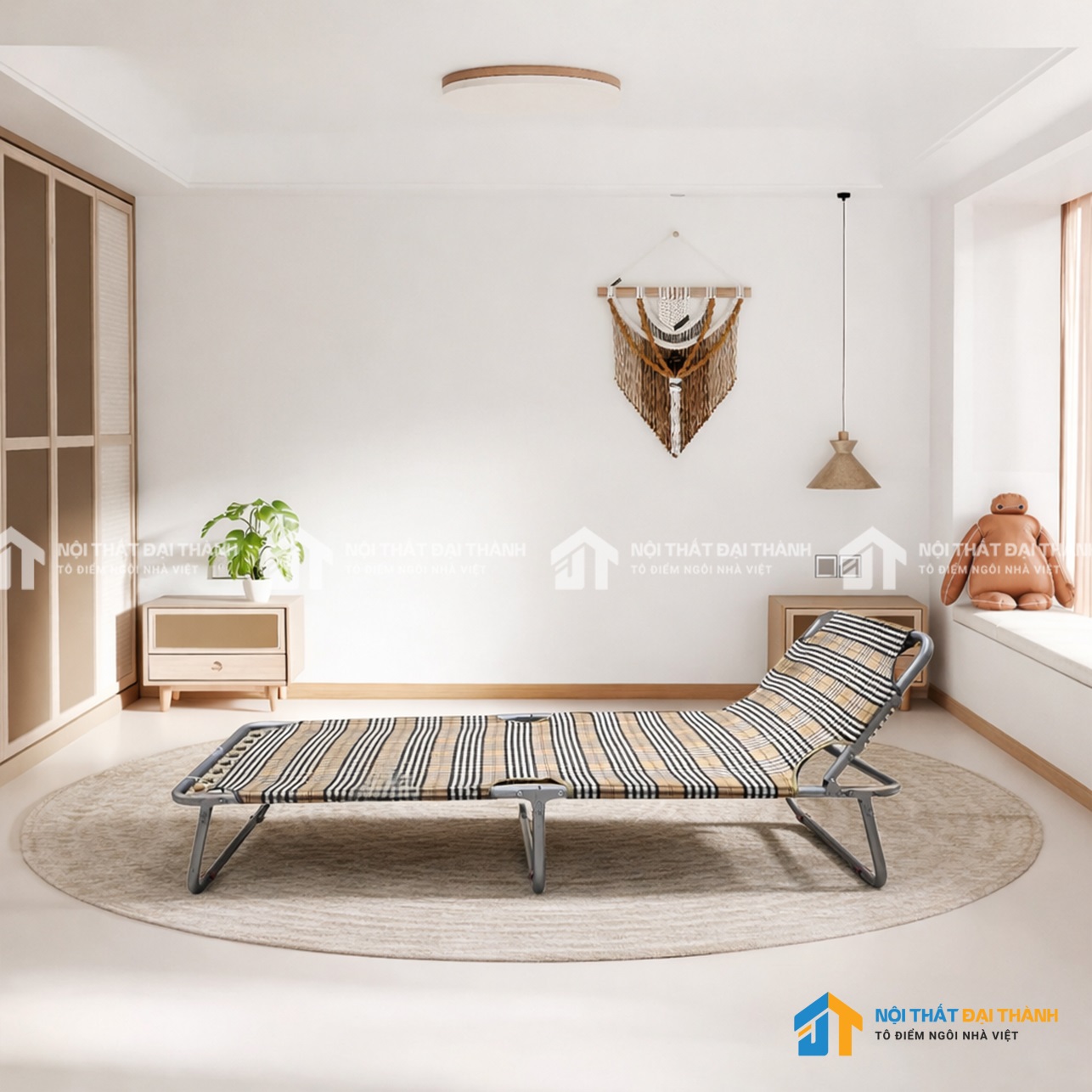 Giường-xếp-vải-khung-sắt-cỡ-nhỏ-Đại-Thành-–-GX-04-